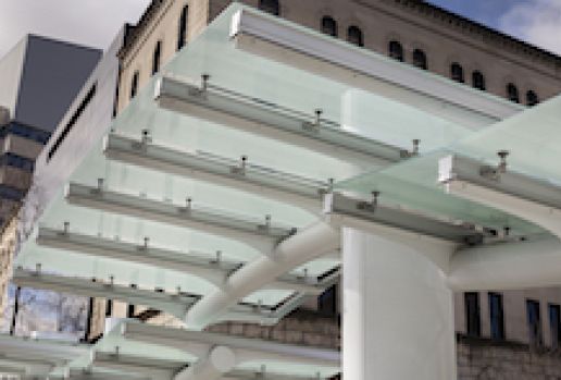 Port Authority's transit station's glass canopy